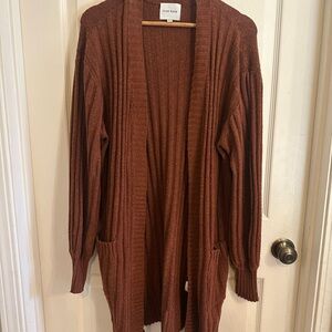 Pink Rose Women's Rust Cardigan Sweater